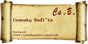 Csanaky Beáta névjegykártya