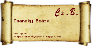 Csanaky Beáta névjegykártya