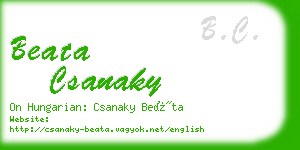 beata csanaky business card